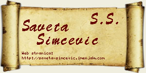 Saveta Simčević vizit kartica